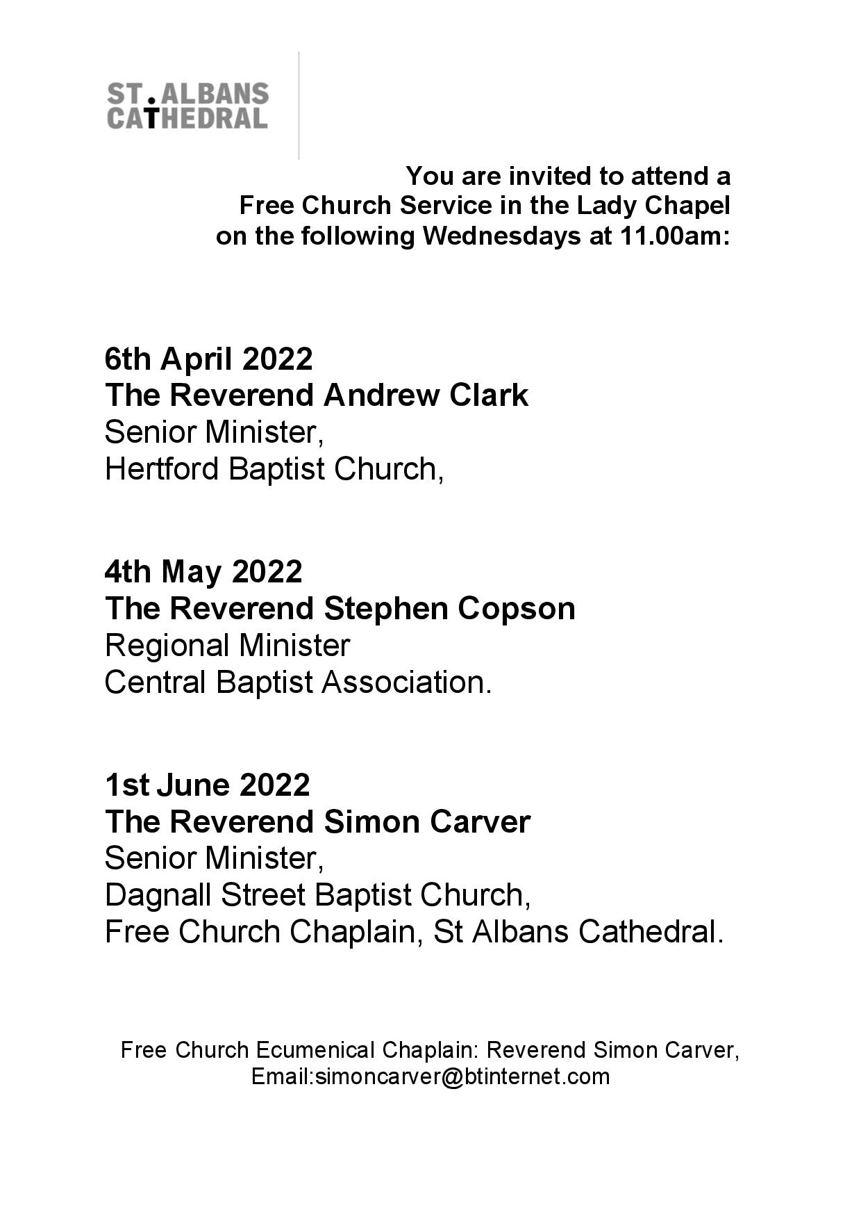 Free Church Services - 2022 Ap